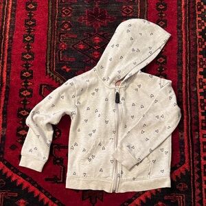 Cat & Jack Heart Print Hoodie - Light Gray
